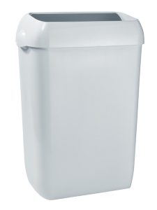 Abfallbehälter halboffen weiß